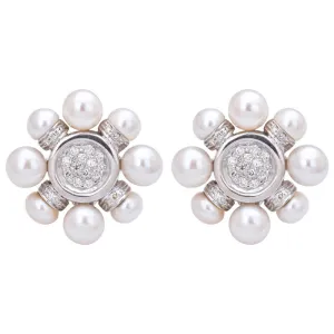 Earrings- Fresh Water Pearl, South Sea Pearl and Diamond