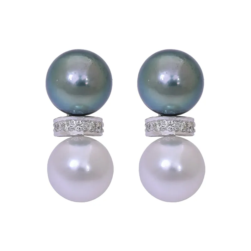 Earrings- South Sea Pearl and Diamond