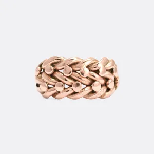 Edwardian Braided Rose Gold Keeper Ring