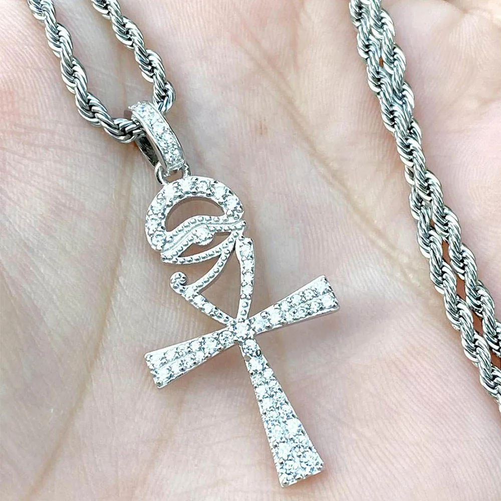 Egyptian Ankh Cross Pendant Necklace For Women/Men Gold Color Eye of Horus Ankh Necklaces Religious Chain