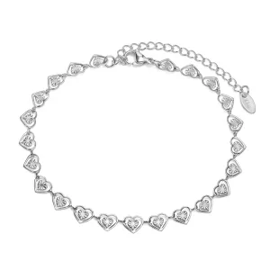 Endless Hearts Tennis Bracelet – Stainless Steel