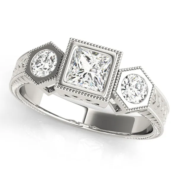 Engagement Rings 3 Stone Princess - TN82922