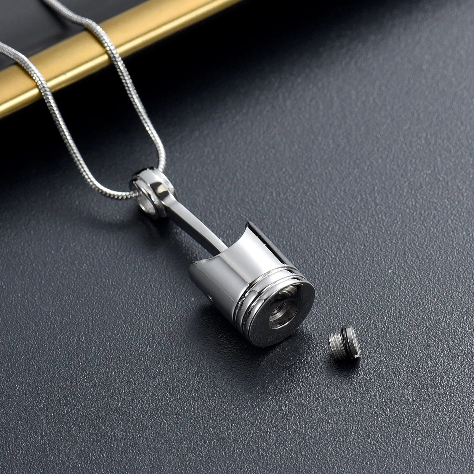 Engine Piston Urn Necklace