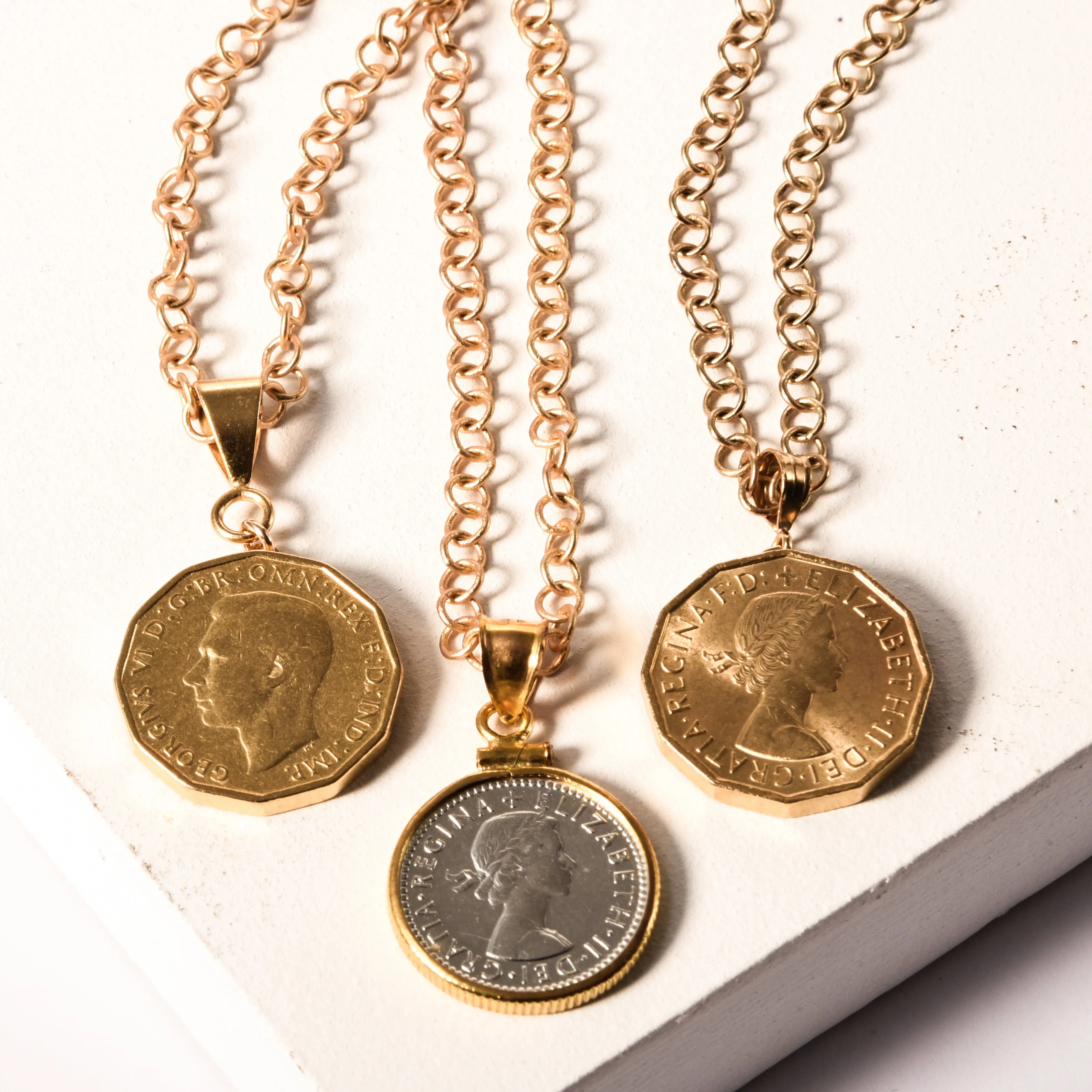 English Three Pence Necklace