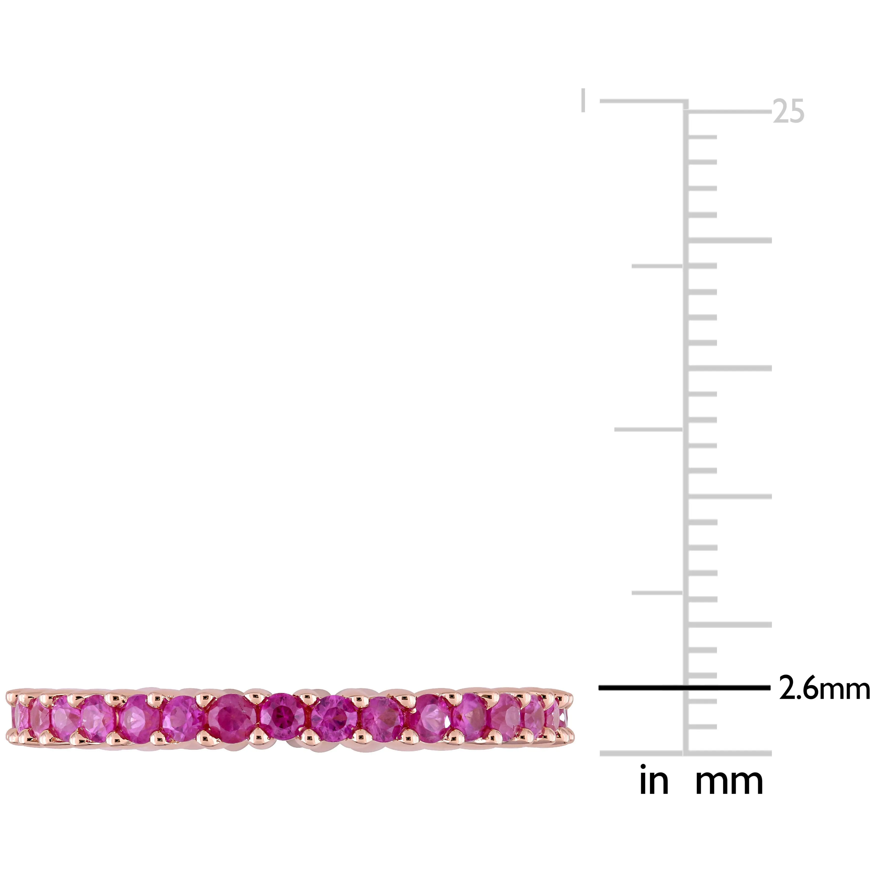 Eternity Ring 14K Rose Gold Pink Sapphire