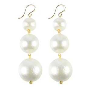 Europa Cotton Pearl Graduated Earrings