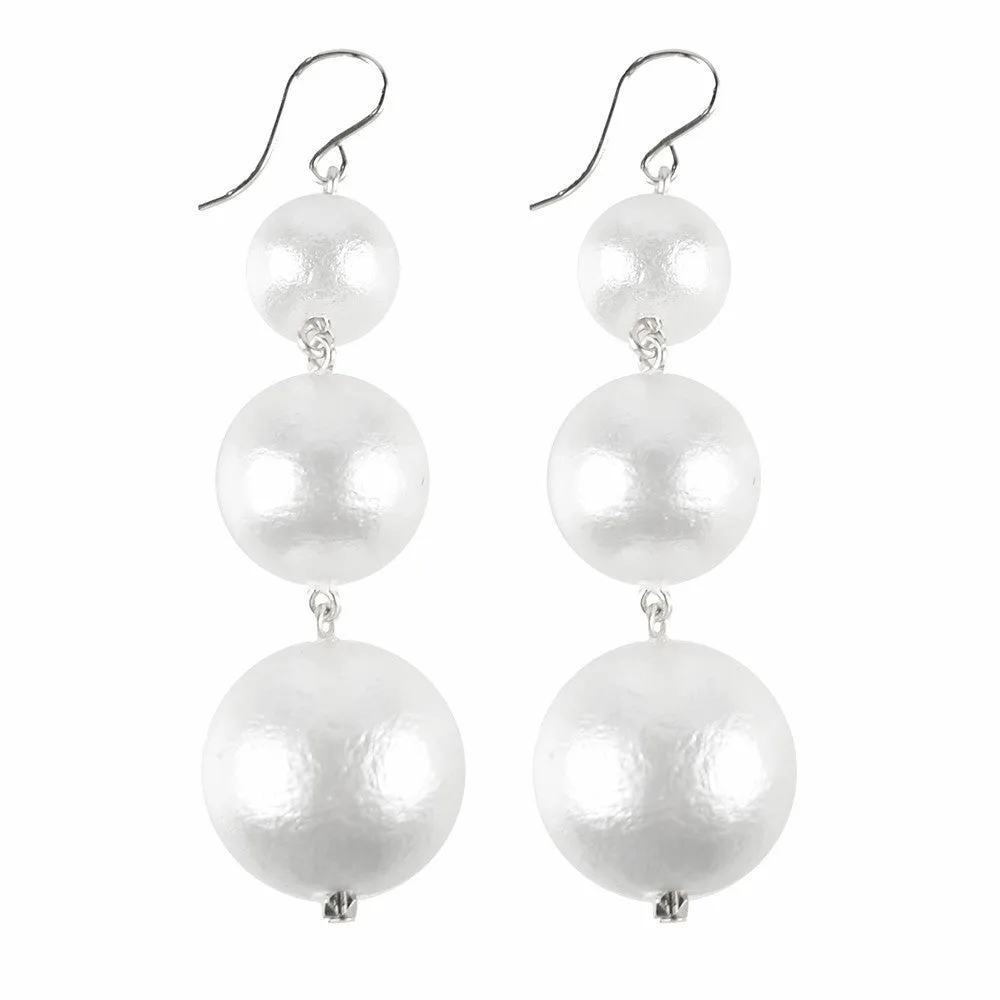 Europa Cotton Pearl Graduated Earrings