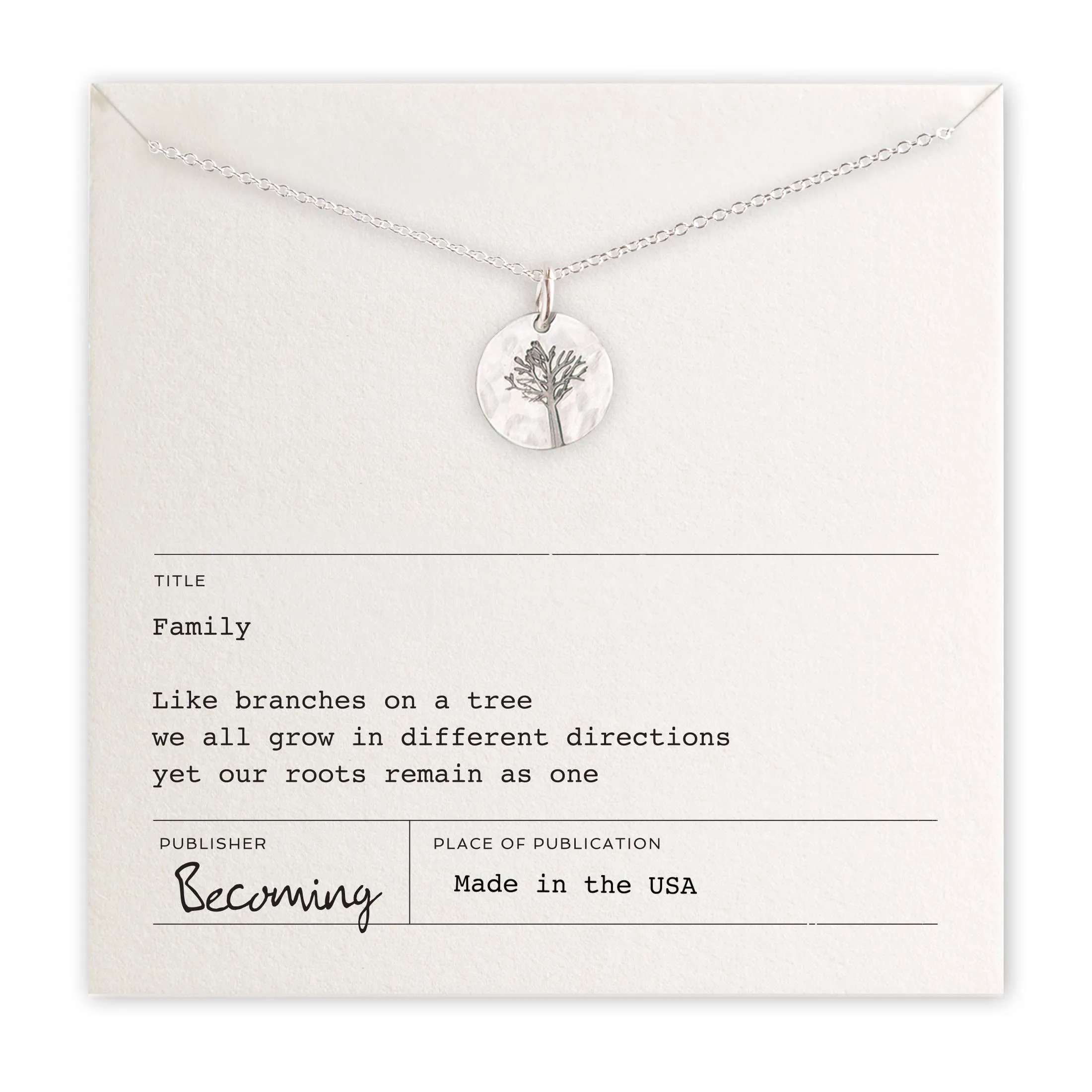 Family Tree Necklace Gold