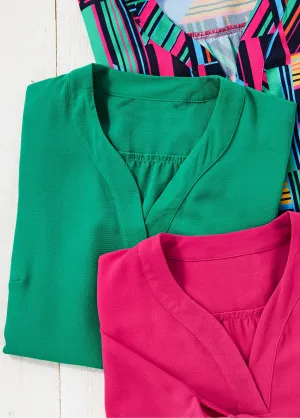 Fancy 3/4-sleeve straight tunic