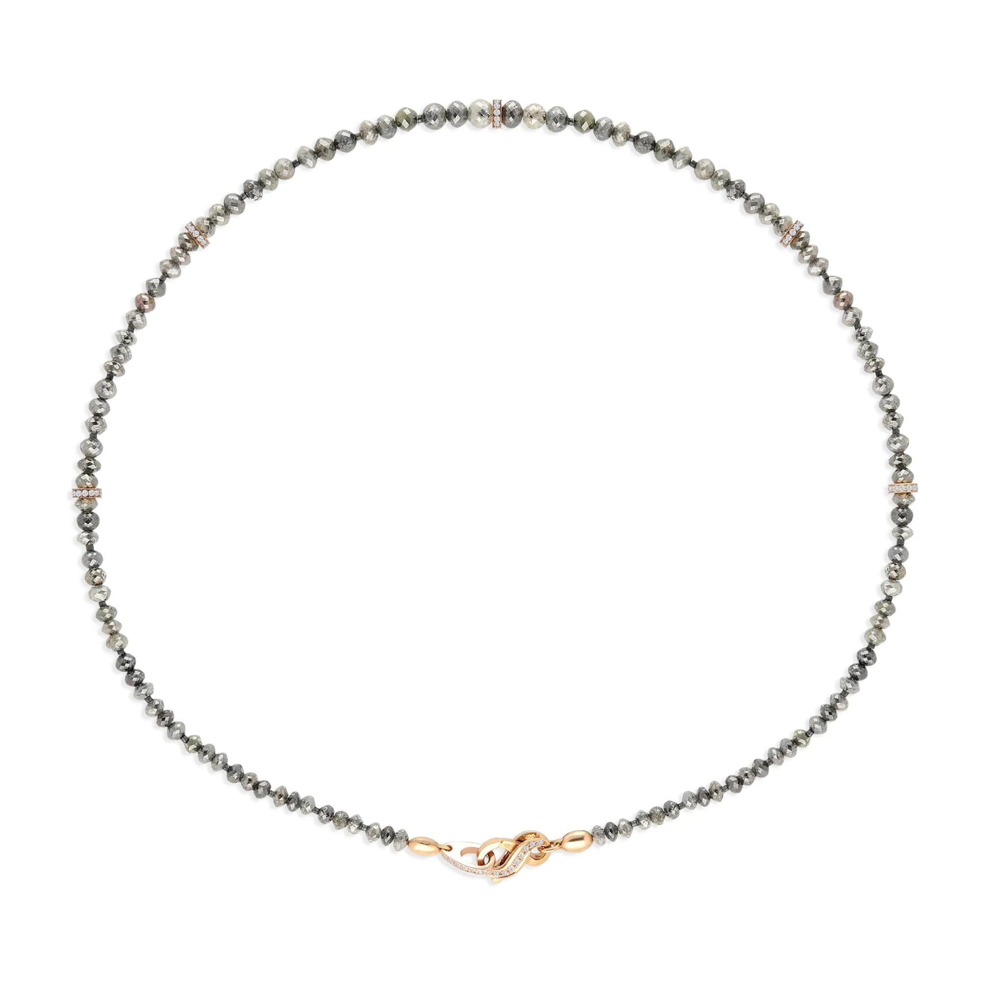 Fancy Grey Diamond Beaded Necklace - 57.67 Carat
