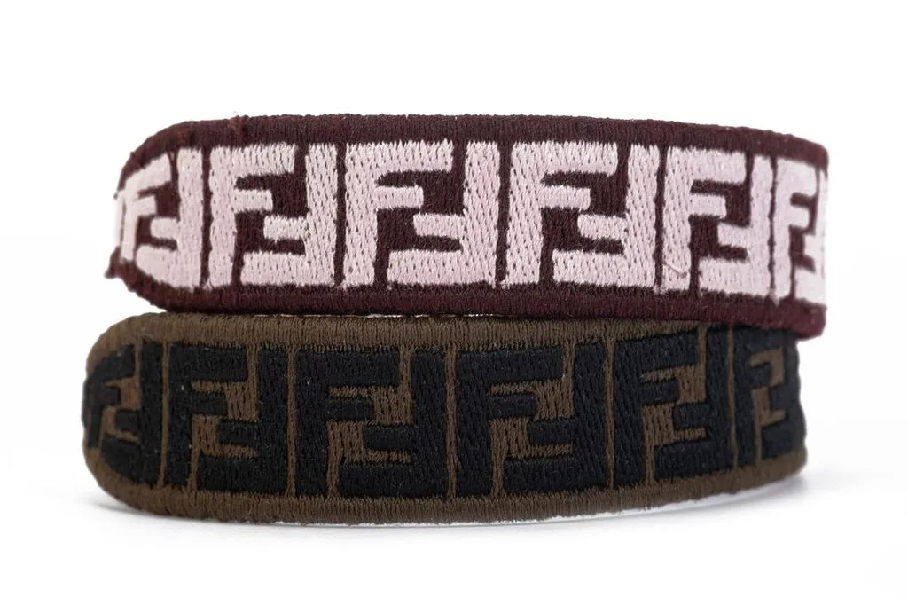 Fendi Set Of 2 Monogram Strap Bracelets
