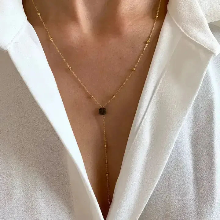 Fine Labradorite Stone Pendant Necklace Drop