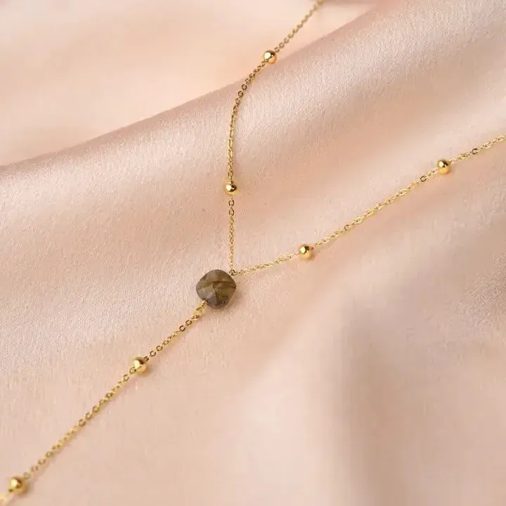 Fine Labradorite Stone Pendant Necklace Drop