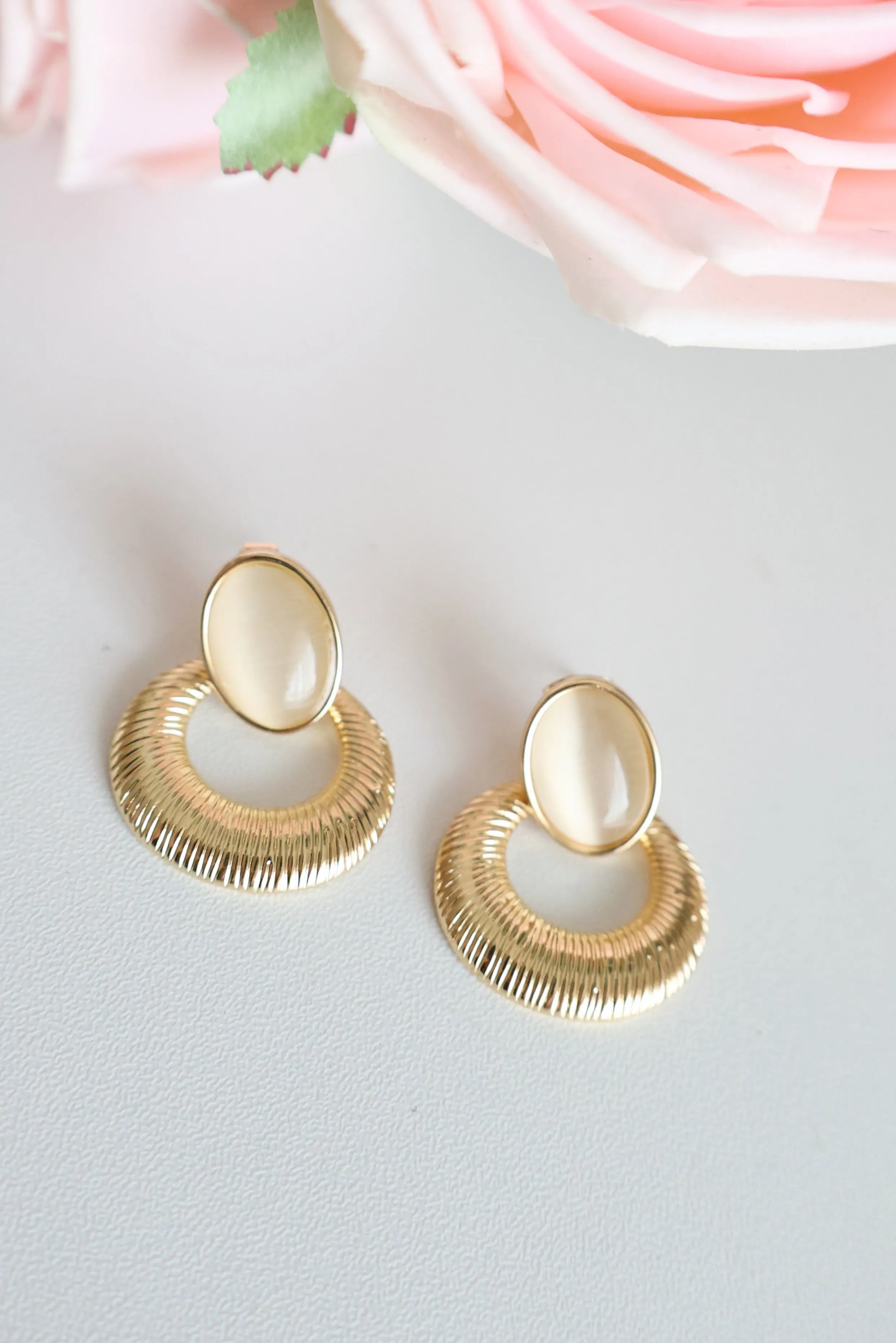 Fiona Oval Drop Earrings