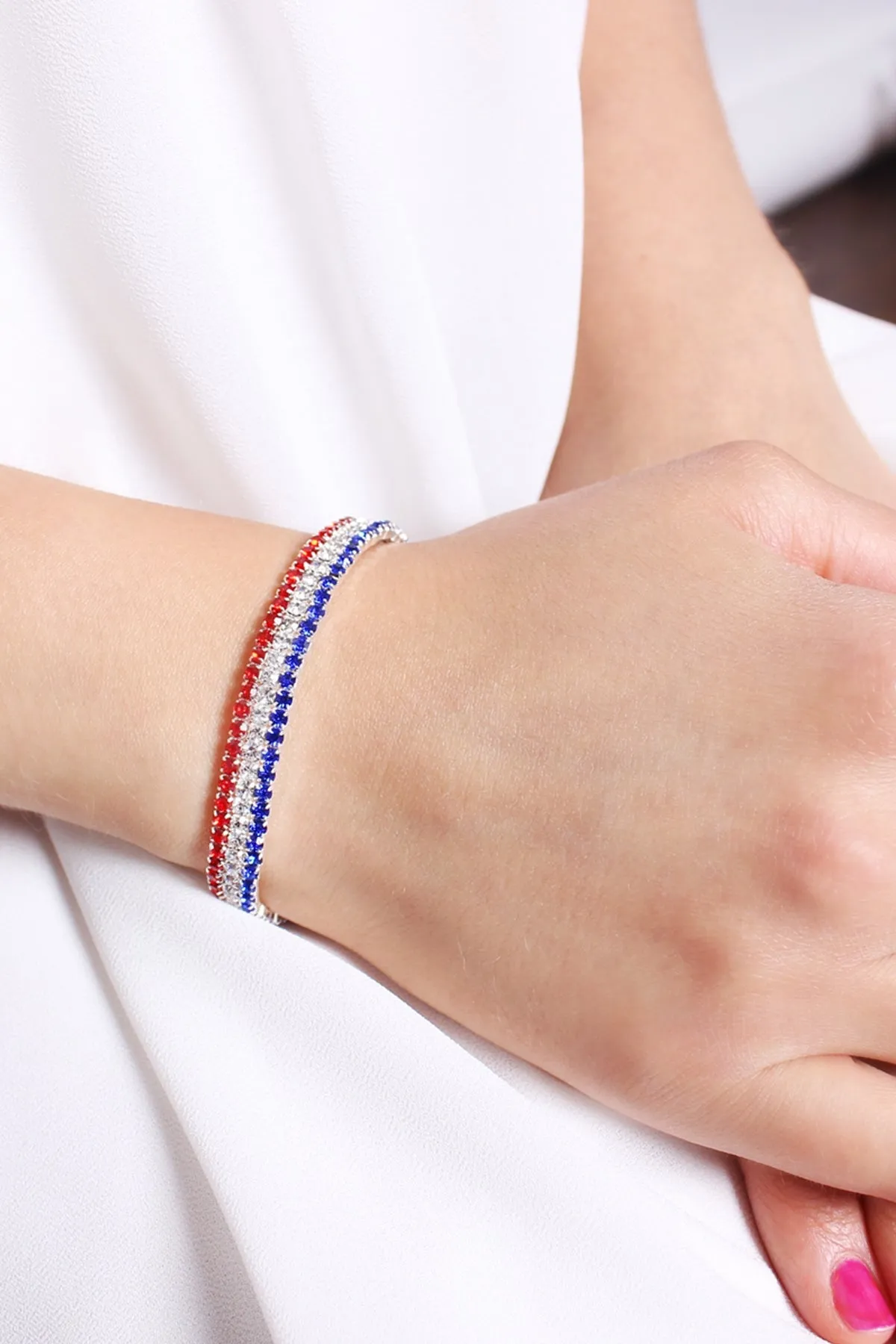 Flag 3 Line Elastic Bracelet - Pack of 6
