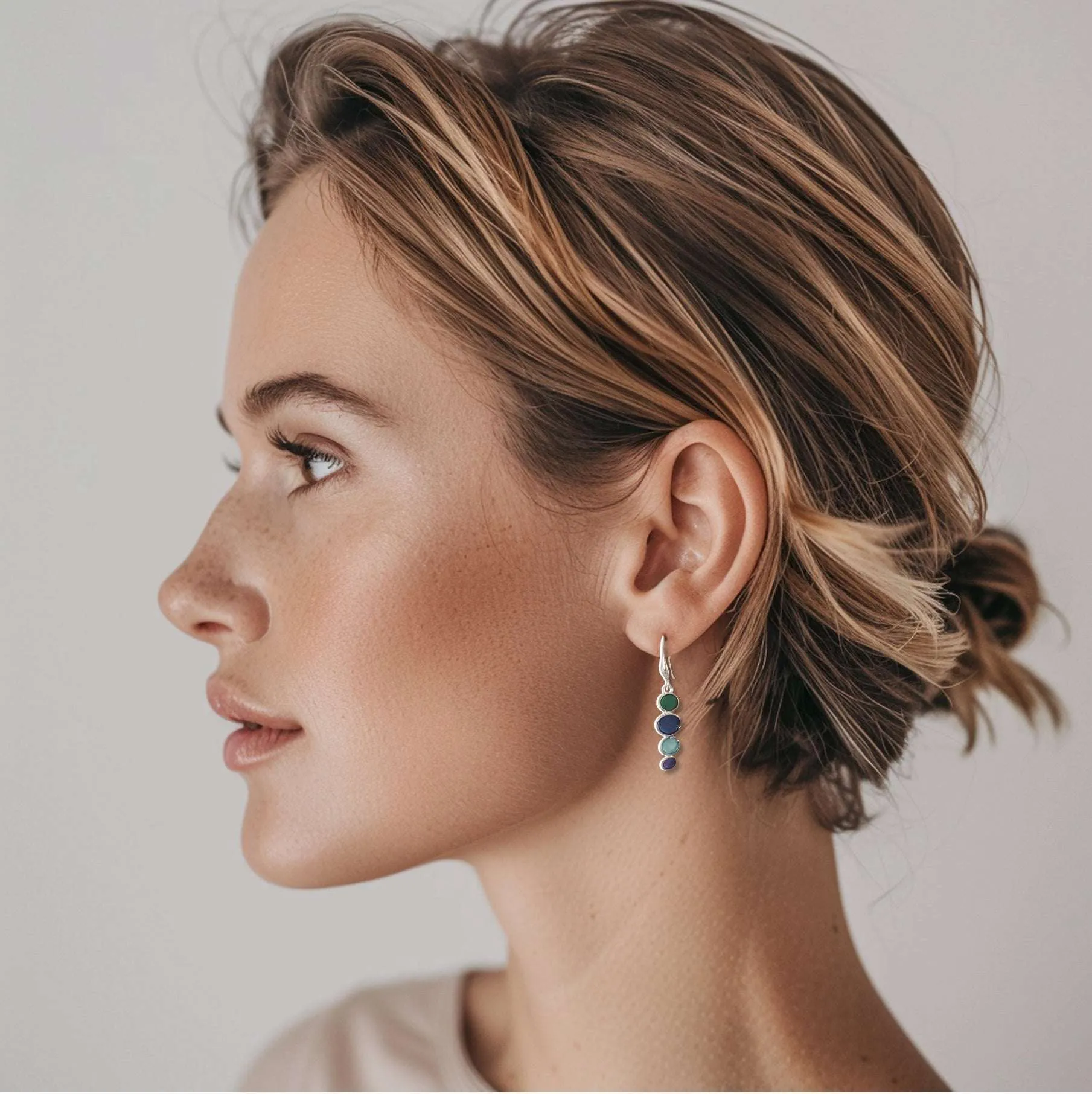 Four in a Row Drop Earrings