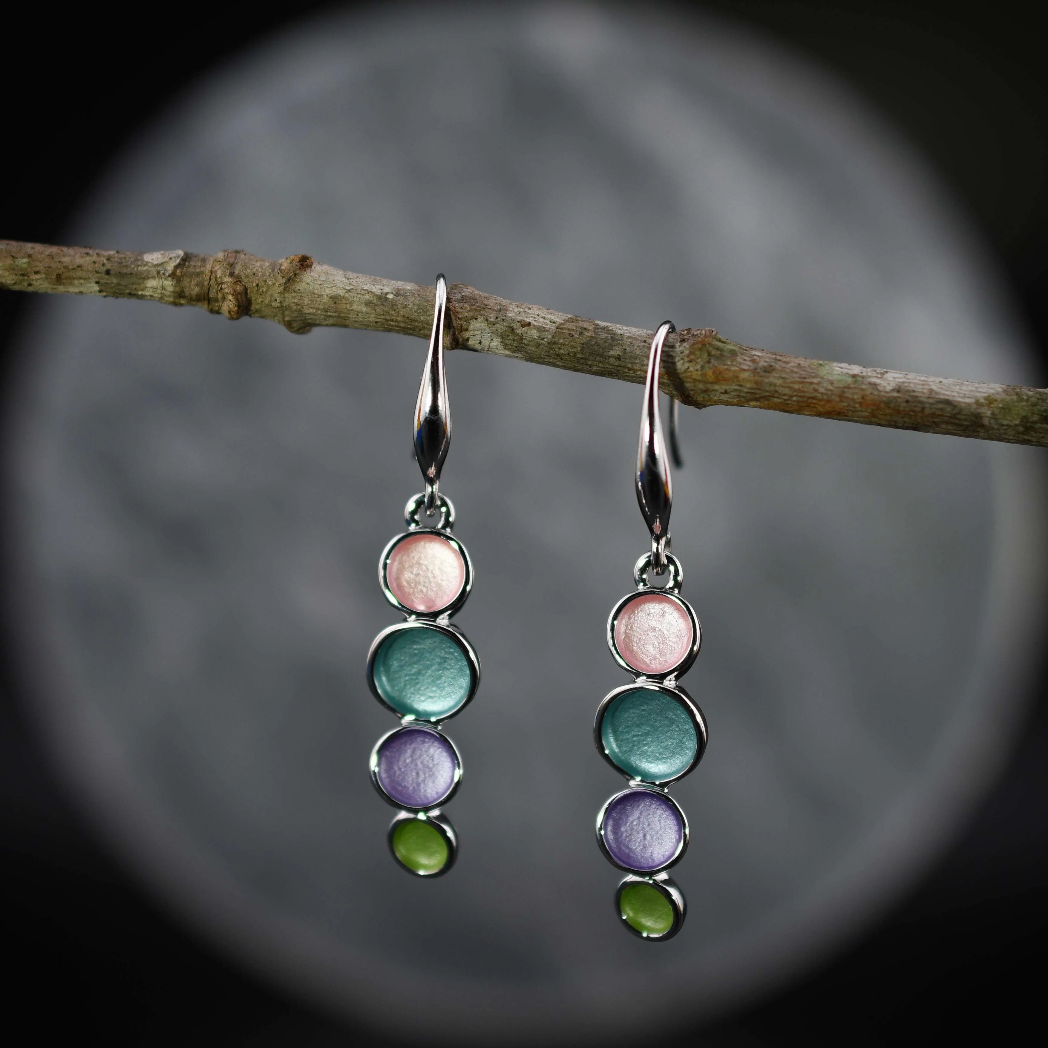 Four in a Row Drop Earrings