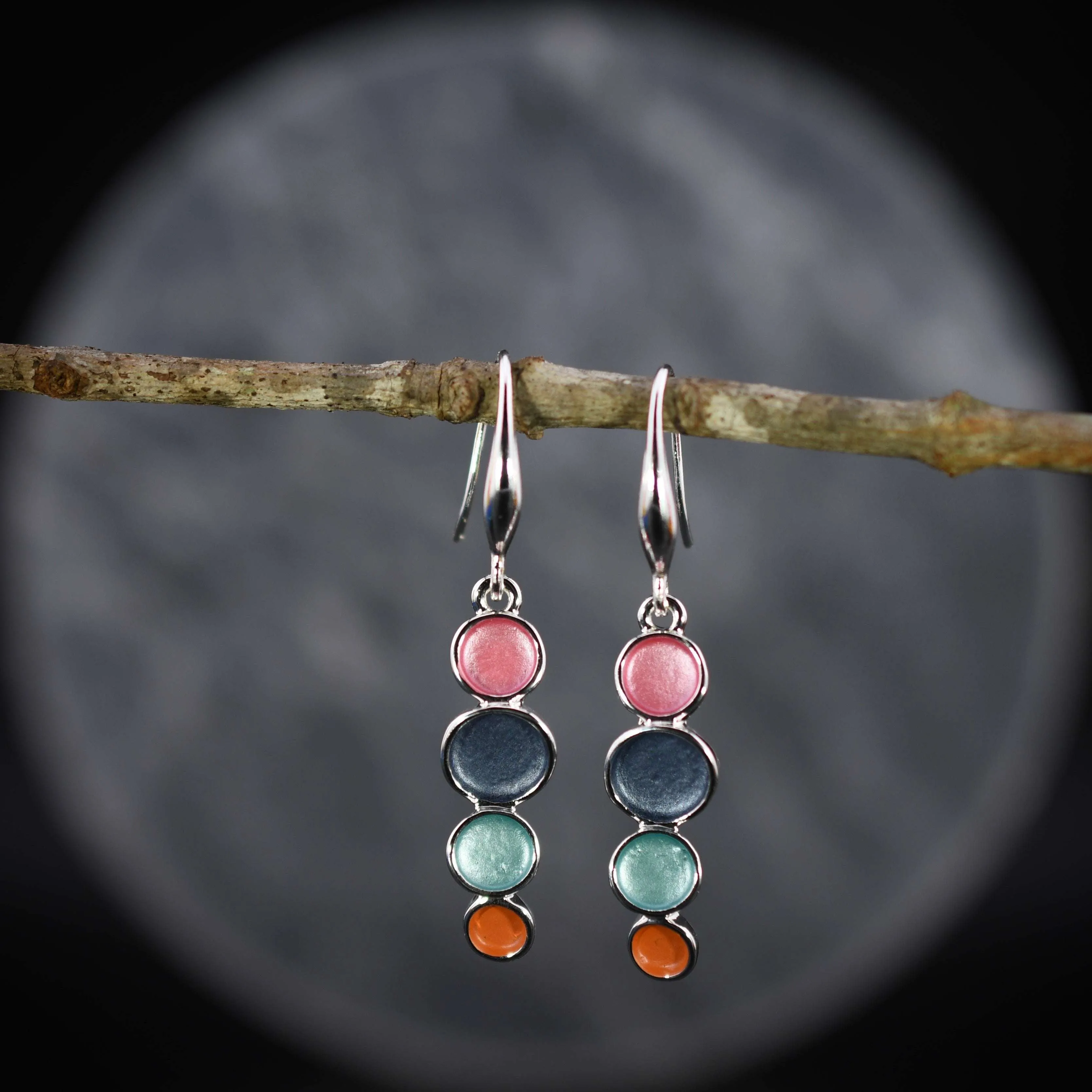Four in a Row Drop Earrings