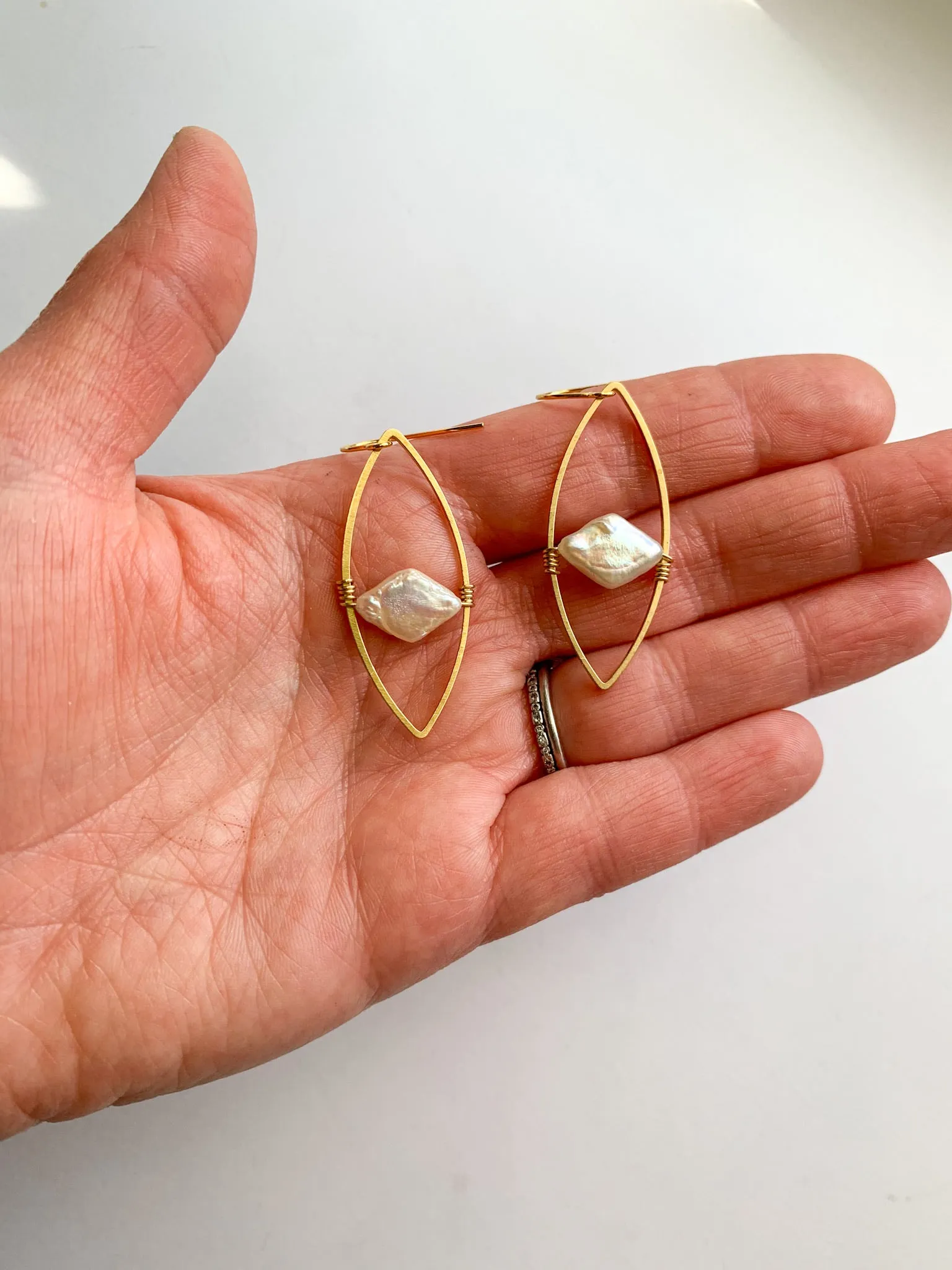 Freshwater Pearl Marquise Earrings