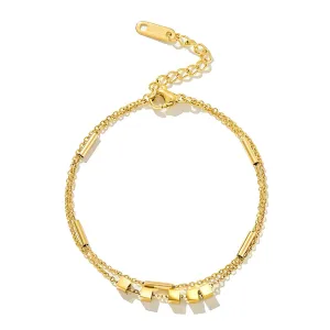 Fringe Bar Charm Bracelet – 18K Gold