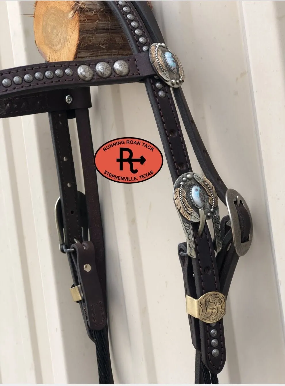 Futurity Knot Browband Draw Gag Bit Headstall with German Silver Feather Hardware