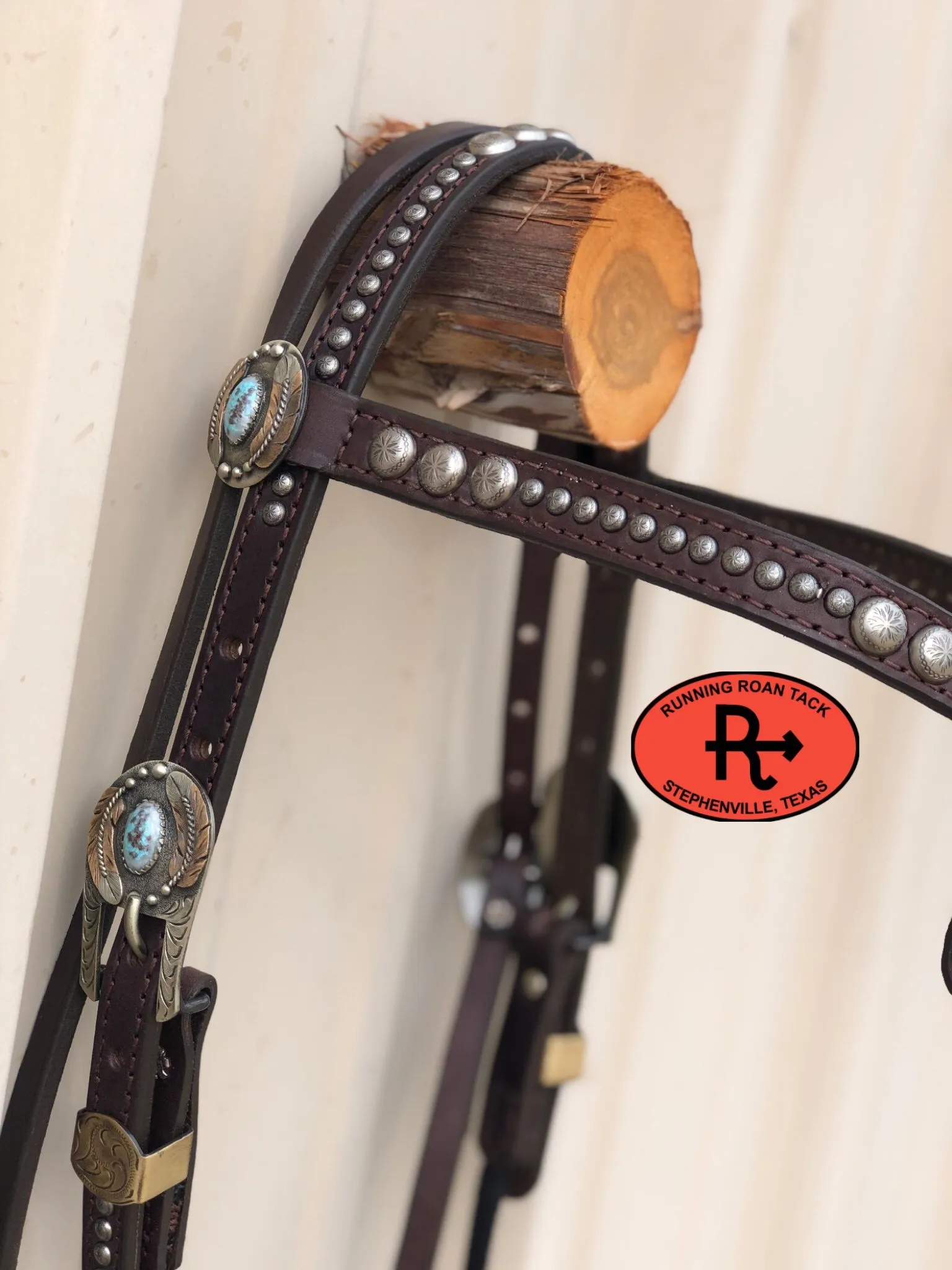 Futurity Knot Browband Draw Gag Bit Headstall with German Silver Feather Hardware