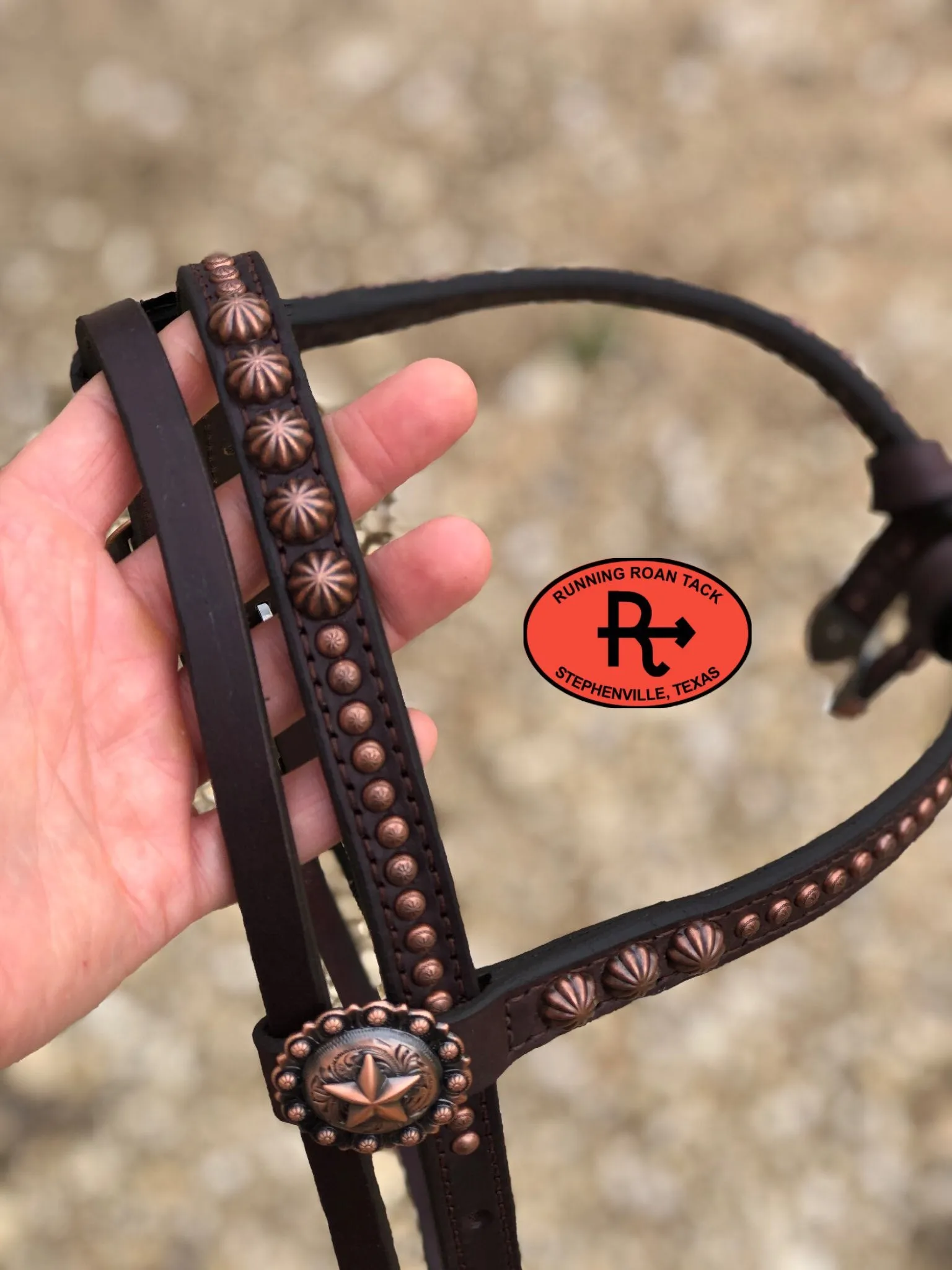Futurity Knot Browband Draw Gag Bit Headstall with Star Hardware