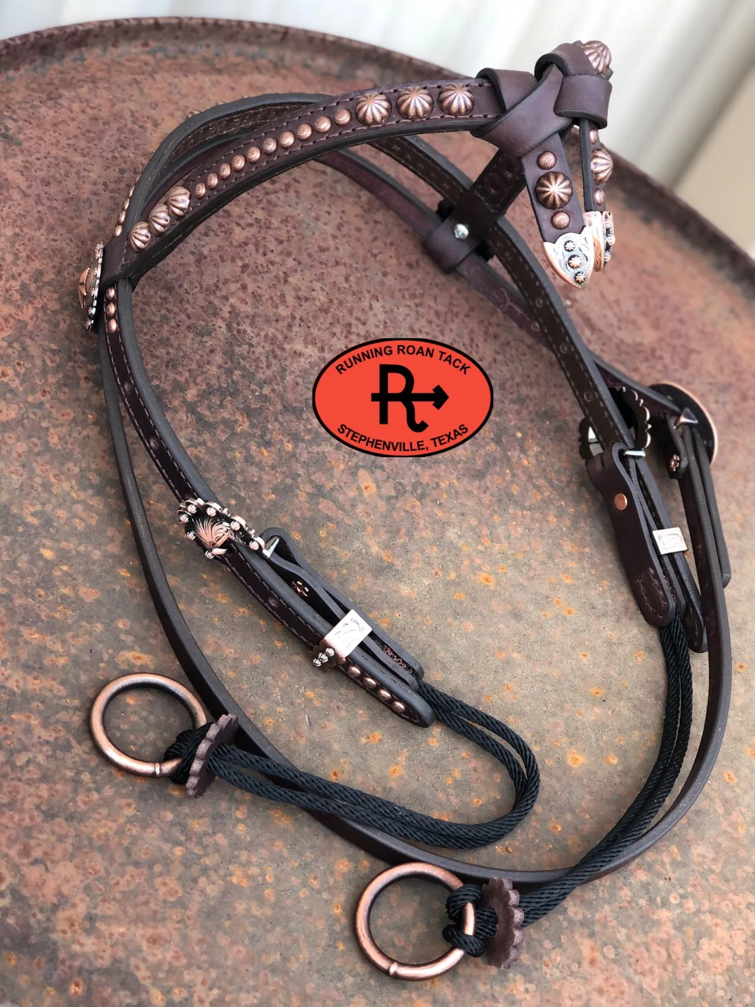 Futurity Knot Browband Draw Gag Bit Headstall with Star Hardware