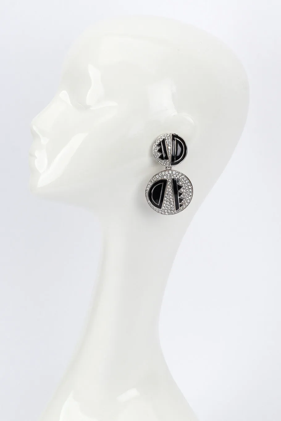 Geo Enamel Rhinestone Earrings