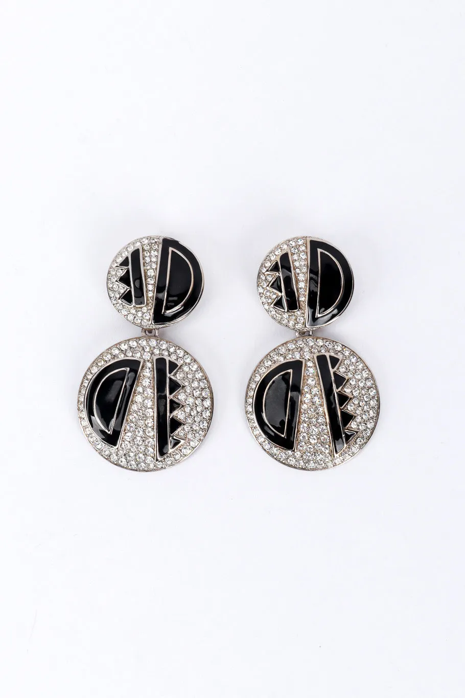 Geo Enamel Rhinestone Earrings