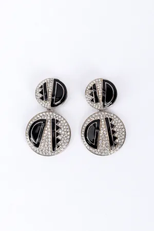 Geo Enamel Rhinestone Earrings