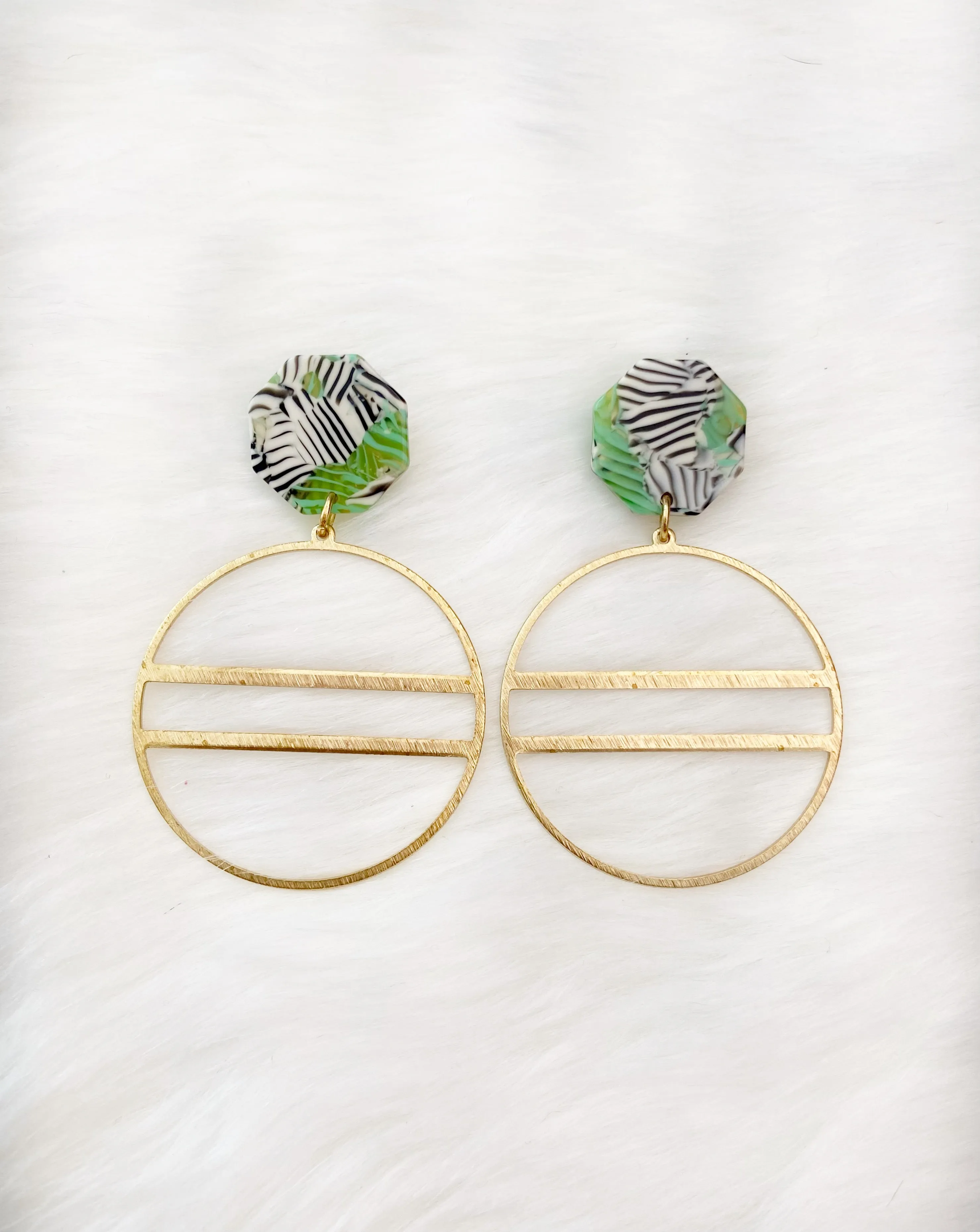 Geo Hoop Resin Earrings