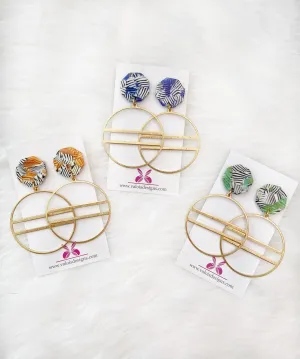 Geo Hoop Resin Earrings