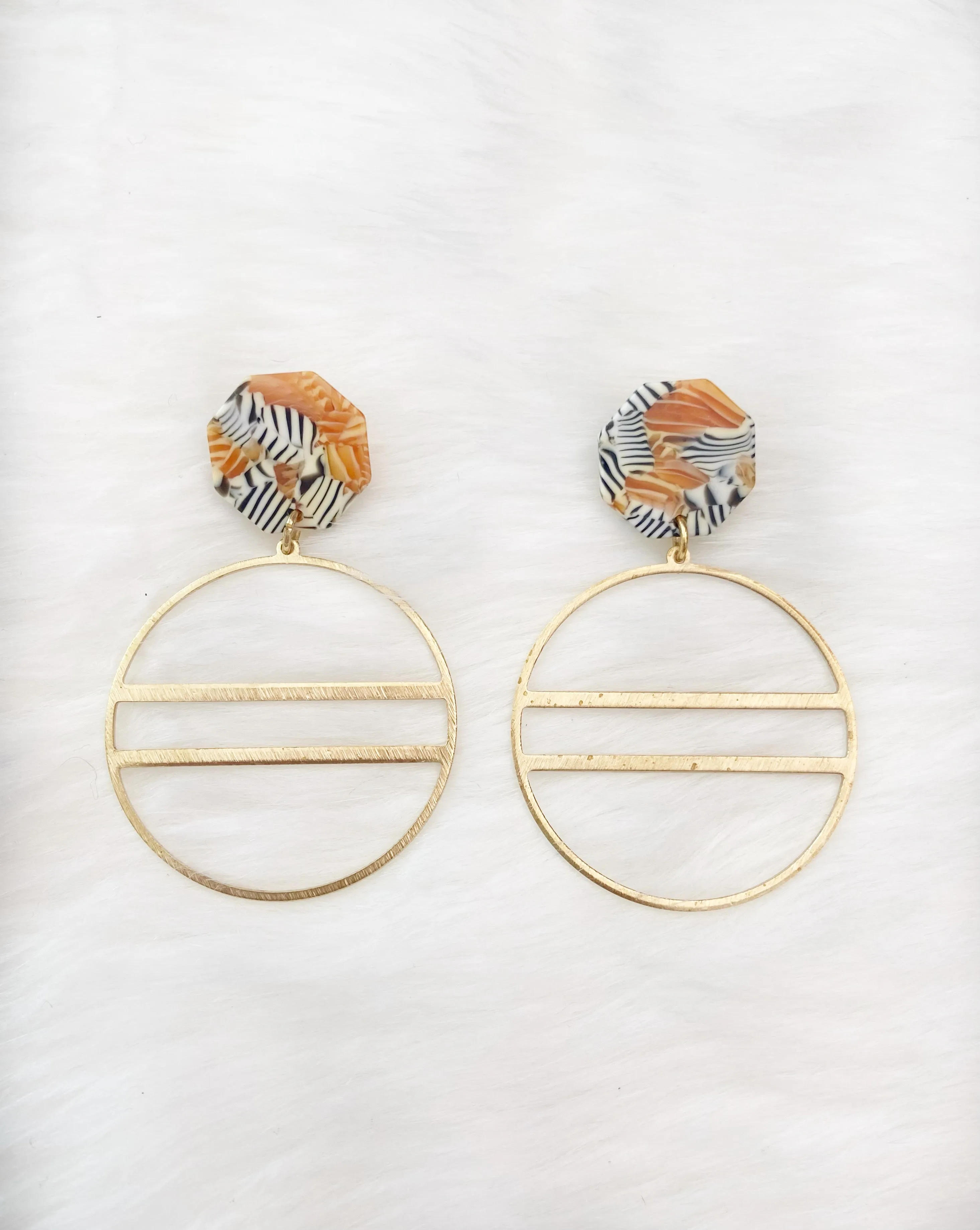 Geo Hoop Resin Earrings