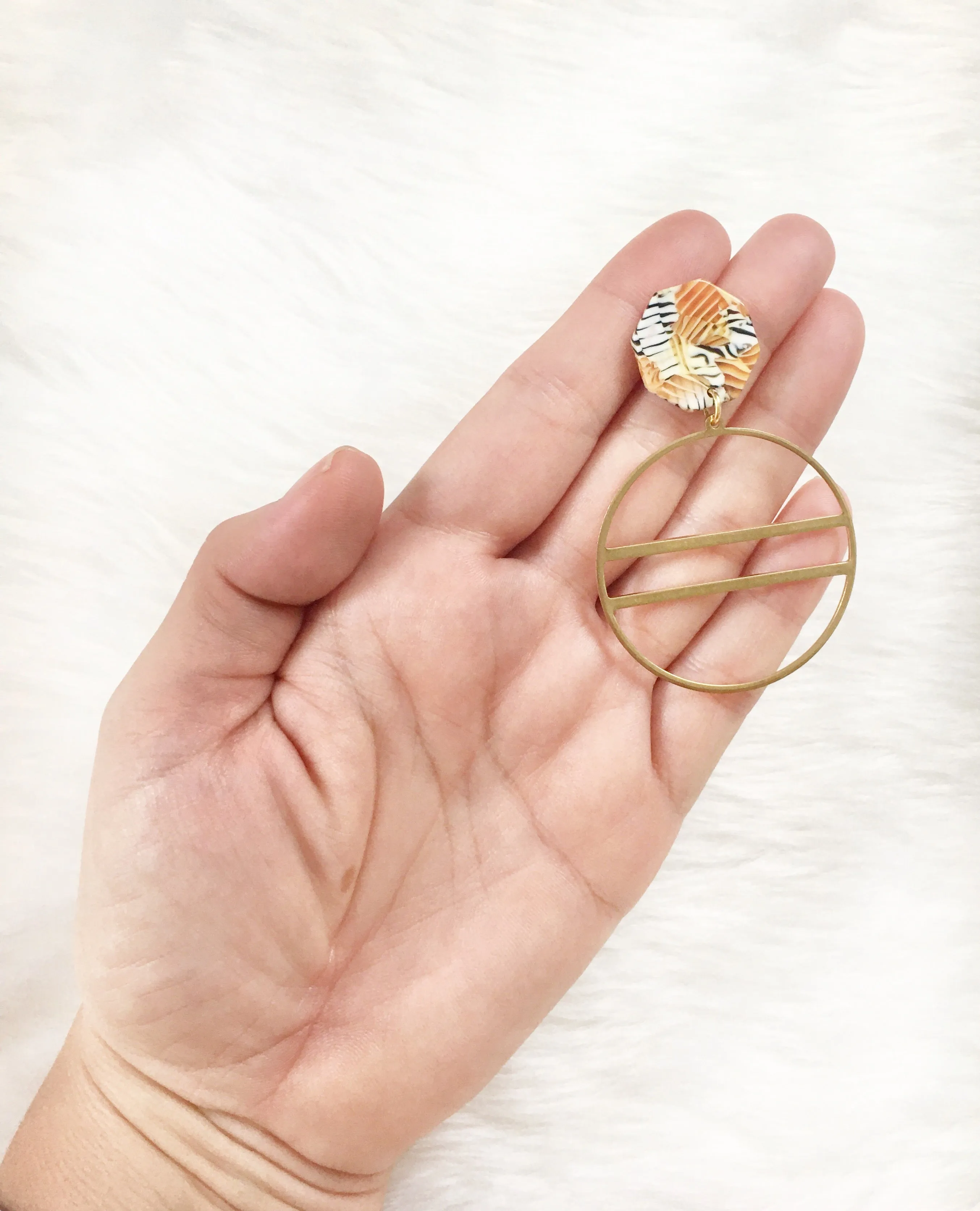 Geo Hoop Resin Earrings