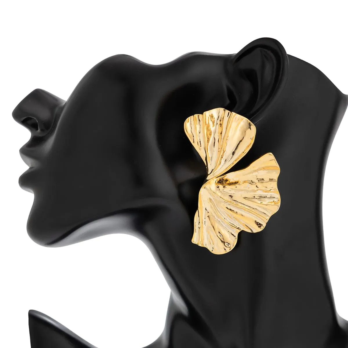 Geometric Abstract Lotus Leaf Earrings