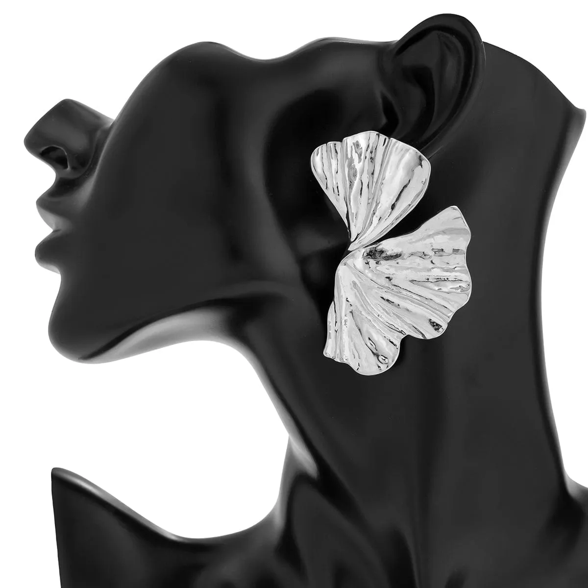 Geometric Abstract Lotus Leaf Earrings
