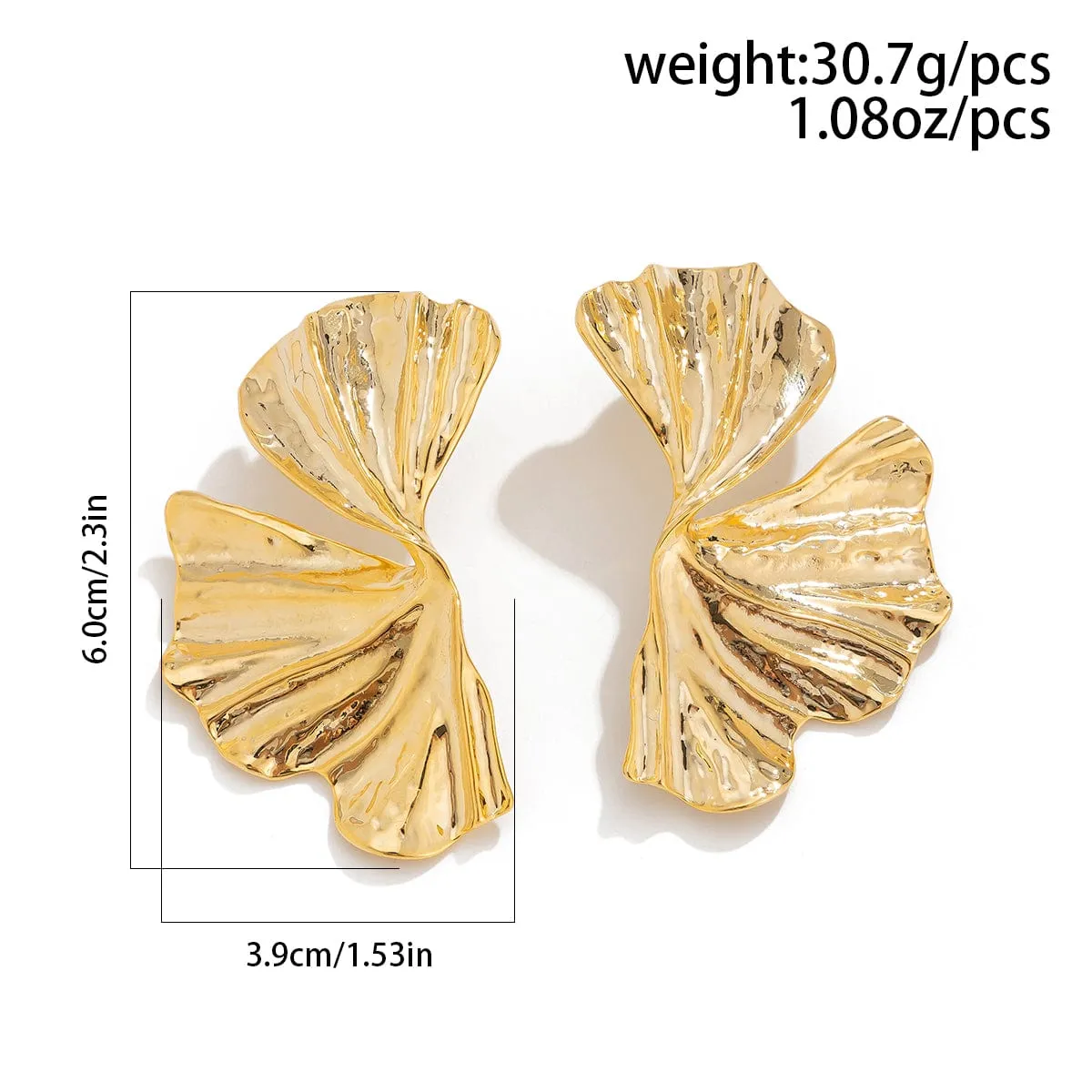Geometric Abstract Lotus Leaf Earrings