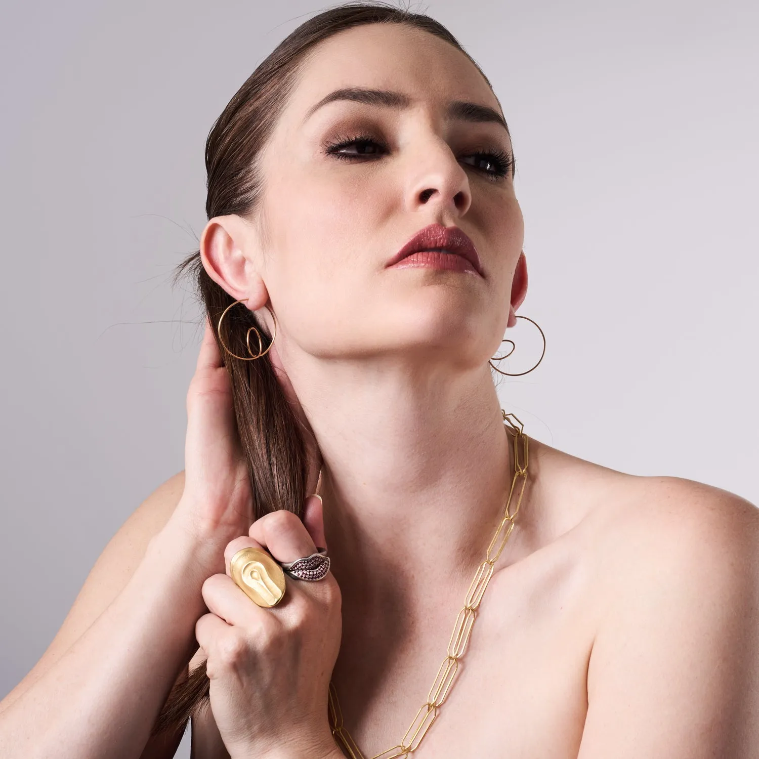 Geometric Gold Wire Earrings