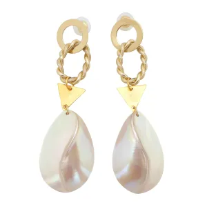 Geometric mother of pearl earrings