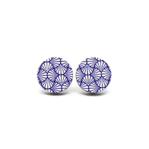 Geometric Ocean Waves Wooden Earrings - LM