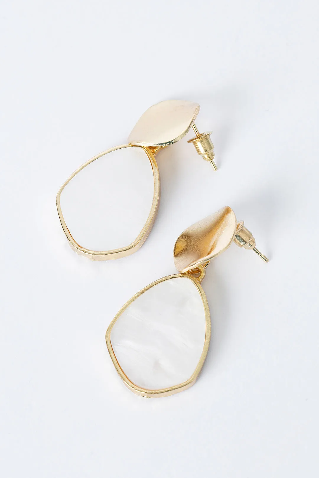 Geometric Pearl Earrings