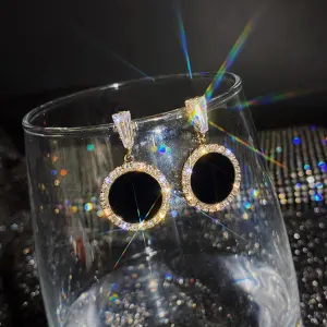Geometric round earrings