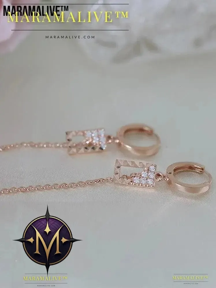 Geometric Square Long Earrings (Women's)