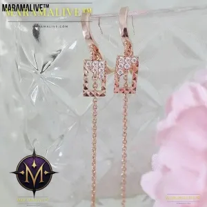 Geometric Square Long Earrings (Women's)