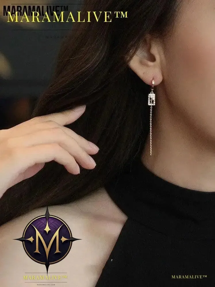 Geometric Square Long Earrings (Women's)