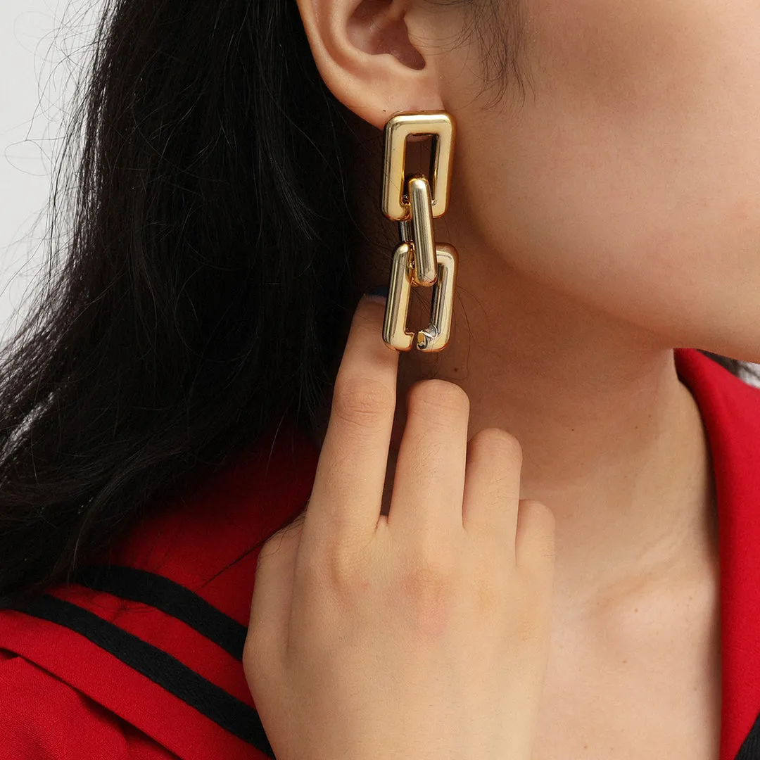 Geometric Wild Drop Korean Earrings 2 Pcs/Set