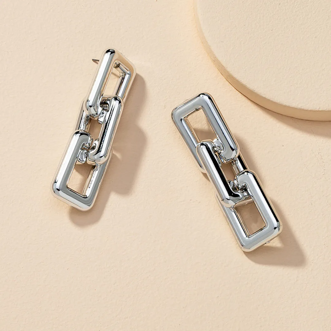 Geometric Wild Drop Korean Earrings 2 Pcs/Set