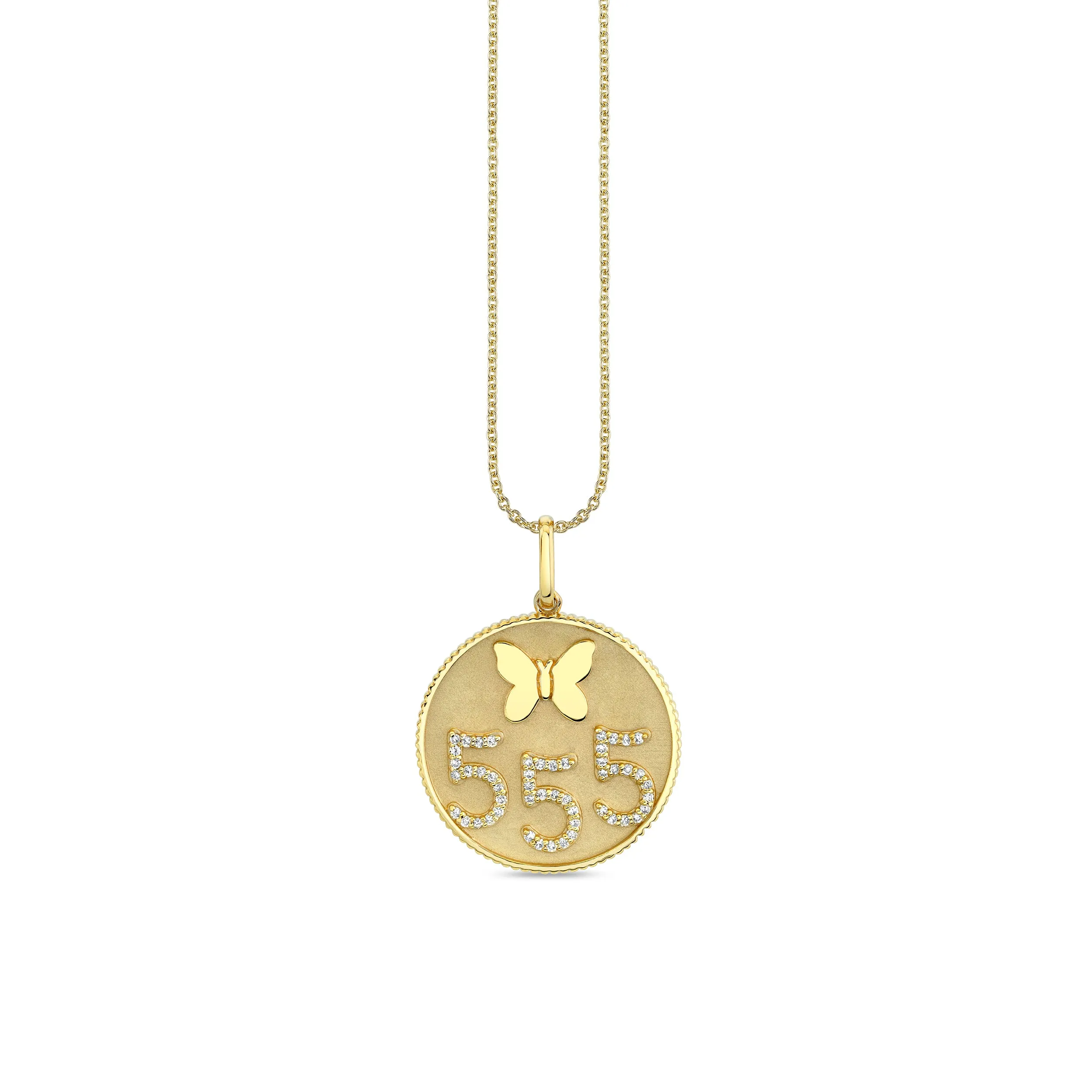 Gold & Diamond 555 Angel Number Charm