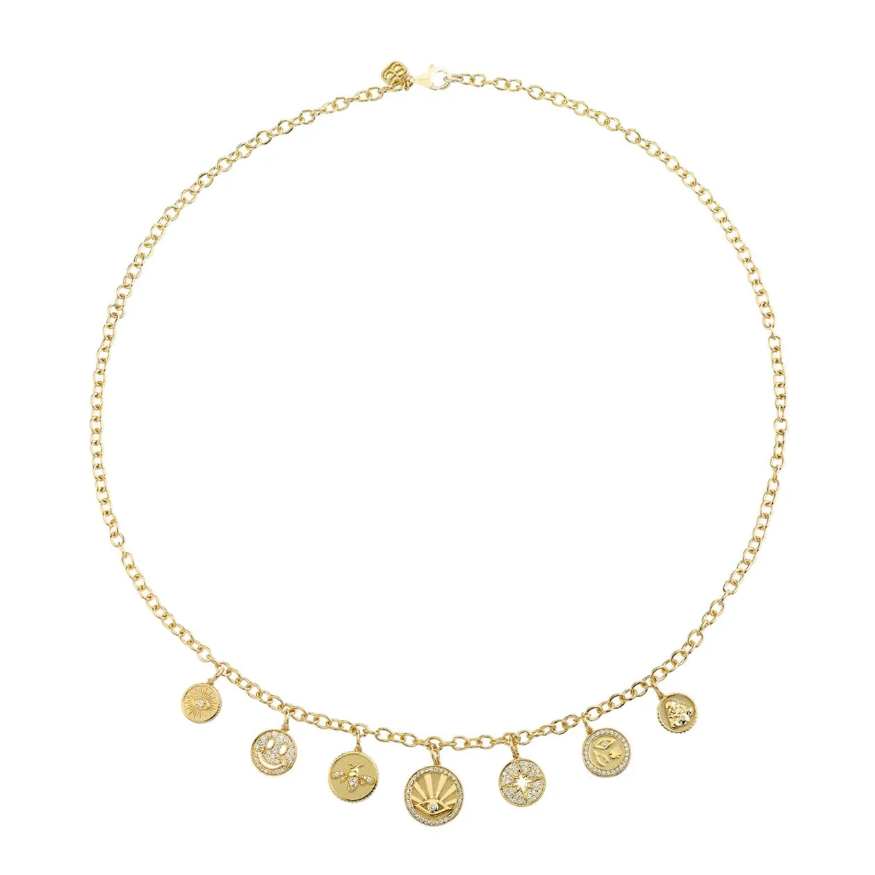 Gold & Diamond Multi-Medallion Necklace